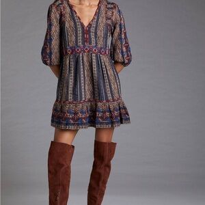 Anthropologie Embroidered Tunic Dress